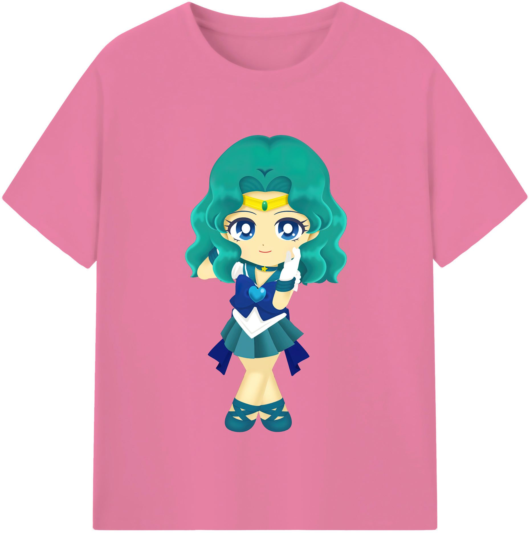 （画像用） 美少女戦士セーラームーン 海王 みちる（かいおう みちる） Sailor Moon Kaiou Michiru 綿100％半袖Tシャツ（フロントプリント）
